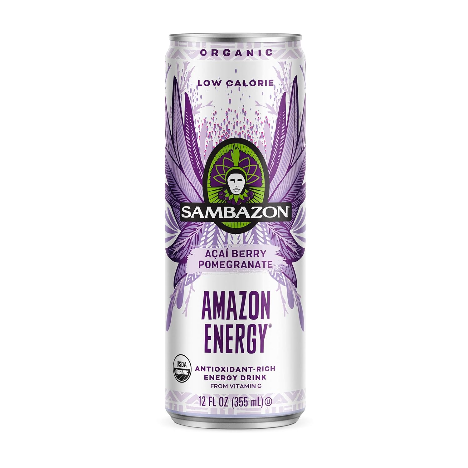 Sambazon Energy Drink, Low Calorie Acai Berry and Pomegranate, 12 Fl Oz (Pack of 12) - Image 2